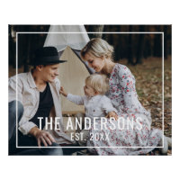 Custom photo with family name and established year