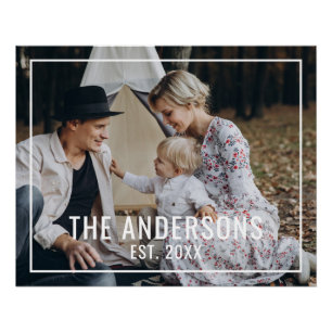 Custom photo with family name and established year poster