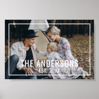 Custom photo with family name and established year