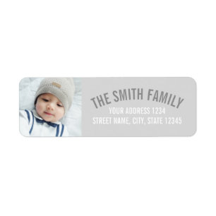 Custom photo with Family Name Return Address Label