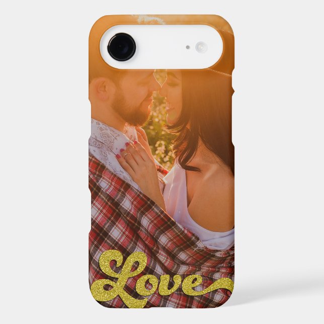 Custom Photo with Gold Love Overlay Case-Mate iPhone Case (Back)