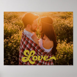 Custom Photo with Gold Love Overlay Poster