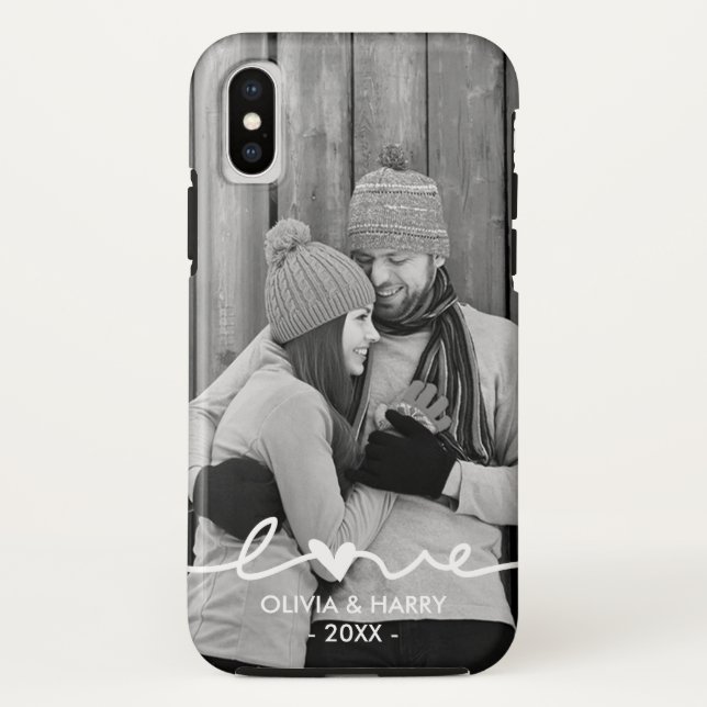 Custom Photo with Love Script Case-Mate iPhone Case (Back)