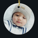 Custom Photo with Monogram Ceramic Ornament<br><div class="desc">Create your own personalised photo gift by add your own photo,  from your beloved family photo to your adorable pet photo,  to make your design unique.

Please Note: Photos shown on product are sample photos with watermark for presentation purposes only.</div>