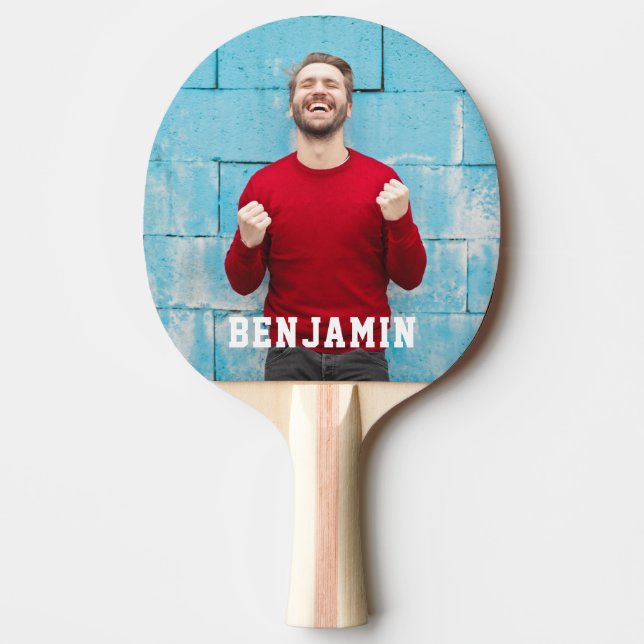 Custom Photo with Name Personalised Ping Pong Paddle (Front)