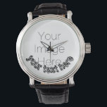 Custom Photo with Personalized text  Watch<br><div class="desc">Keep your favorite memories close every day with this Custom Photo Watch featuring personalized text. Upload your photo and add a name, date, initials, or special message to create a one-of-a-kind timepiece that’s as meaningful as it is stylish. Perfect for men, women, or couples, this watch makes a thoughtful gift...</div>