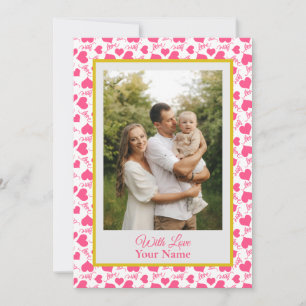 Custom Photo With  Pink Love Hearts