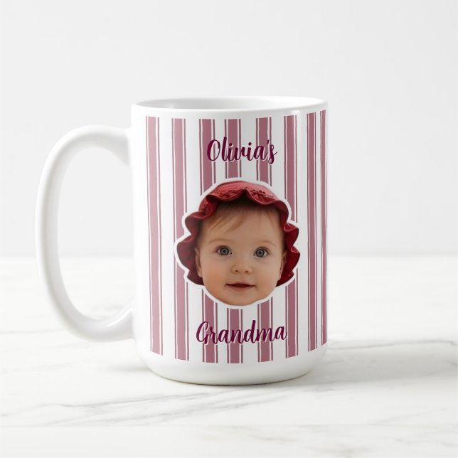 Custom Photo With Stripes Pattern Mug For Dad (Left)