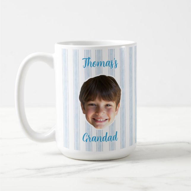 Custom Photo With Stripes Pattern Mug For Dad (Left)