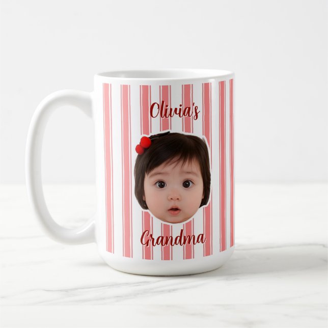 Custom Photo With Stripes Pattern Mug For Dad (Left)
