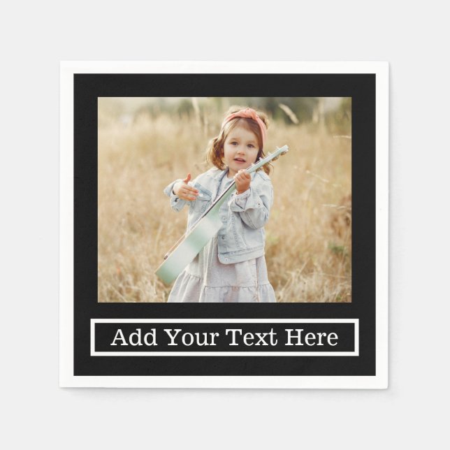 Custom Photo With Text Napkins (Front)