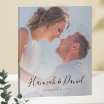 Custom Photo with Whimsical Script Faux Canvas Print<br><div class="desc">Personalise this faux canvas with your favourite photo! We've included sample text in black, including first names in a lively whimsical script. But please don't feel limited by our example format that uses first names and a date! You can replace the sample names and date with any type of message,...</div>