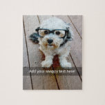 Custom Photo with Your Own Snap Chat Meme Jigsaw Puzzle<br><div class="desc">A fun way to capture memories and share them with friends. Add a vertical photo and your favorite caption to make a cool gift for friends.</div>