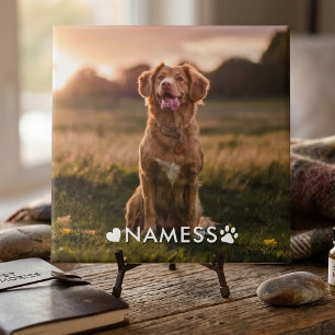 Custom Photo With Your Pet Dog Name Picture On Ceramic Tile