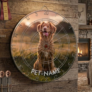 Custom Photo With Your Pet Dog Name Picture On Dartboard