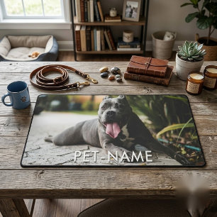 Custom Photo With Your Pet Dog Name Picture On Desk Mat
