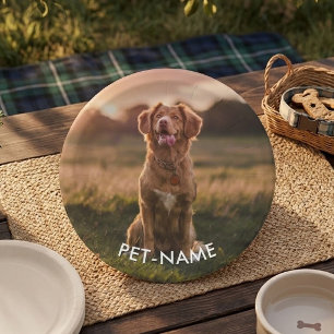 Custom Photo With Your Pet Dog Name Picture On Paper Plate