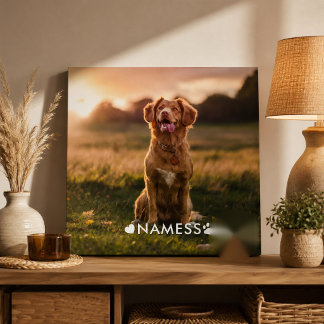 Custom Photo With Your Pet Dog Name Picture On Print