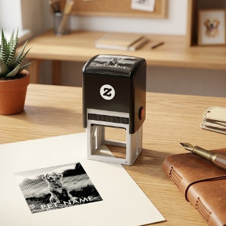 Custom Photo With Your Pet Dog Name Picture On Self-inking Stamp