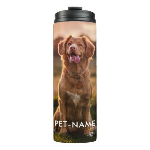 Custom Photo With Your Pet Dog Name Picture On Thermal Tumbler