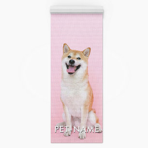 Custom Photo With Your Pet Dog Name Picture On Yoga Mat
