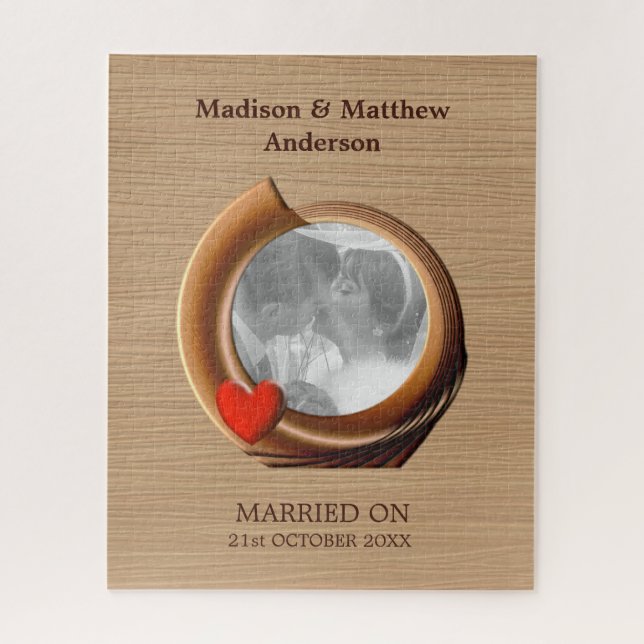 Custom Photo Wooden Frame  Jigsaw Puzzle (Vertical)