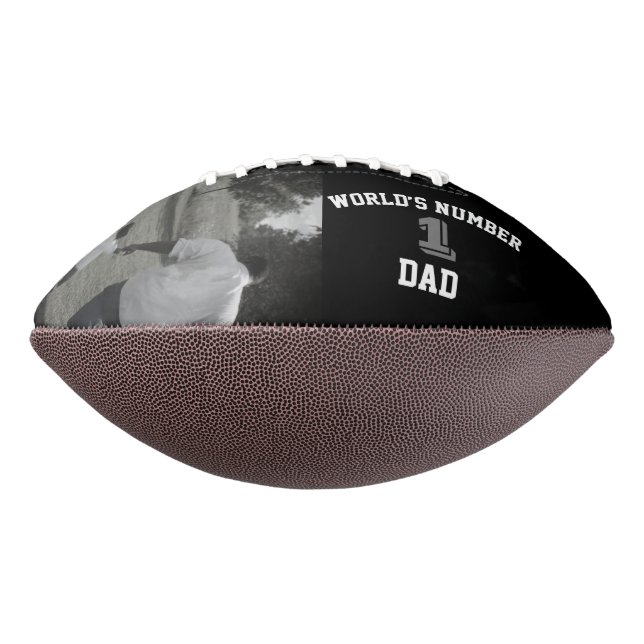 Custom Photo World’s Number One Dad Father Grandpa Football (Rotated 270)
