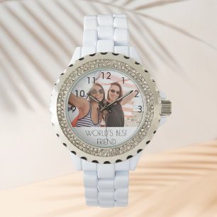 Custom photo world's best friend text watch