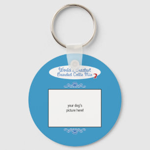 Custom Photo! Worlds Greatest Bearded Collie Mix Key Ring
