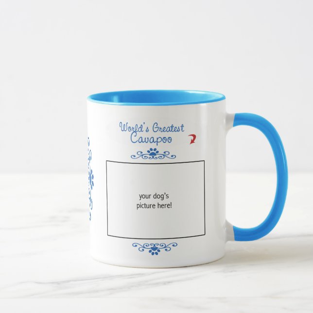 Custom Photo! Worlds Greatest Cavapoo Mug (Right)