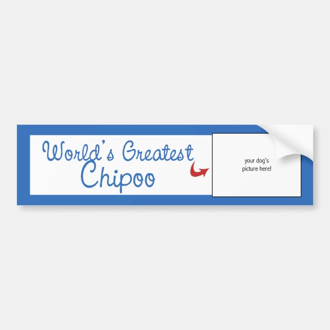 Custom Photo! Worlds Greatest Chipoo Bumper Sticker (Front)
