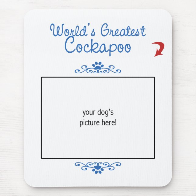 Custom Photo! Worlds Greatest Cockapoo Mouse Pad (Front)