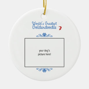 Custom Photo! Worlds Greatest Goldendoodle Ceramic Tree Decoration