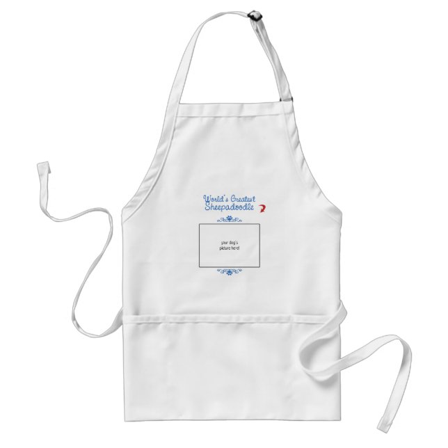 Custom Photo! Worlds Greatest Sheepadoodle Standard Apron (Front)