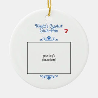 Custom Photo! Worlds Greatest Shih-Poo Ceramic Tree Decoration