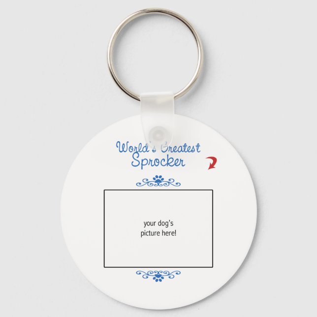 Custom Photo! Worlds Greatest Sprocker Key Ring (Front)