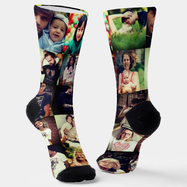 Custom photo x12  socks (Angled)