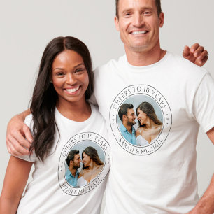 Custom Photo & Year Wedding Anniversary Couples T-Shirt