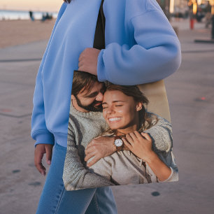 Custom Photo Your Own 2 Images Double Sided Tote Bag