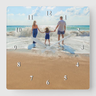 Custom Photo - Your Own Design - Add Your Family Square Wall Clock