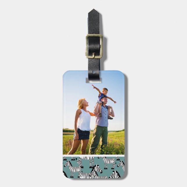 Custom Photo Zebra Pattern Luggage Tag (Front Vertical)