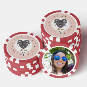 Custom Photo Zodiac Sign Aries Poker Chips