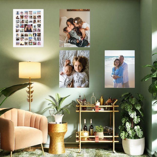 Custom Photograph Collage Family (Custom Photograph Collage Family Wall Art Sets from Ricaso. Add own photos to these family prints)