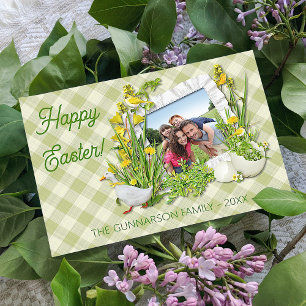 Custom Photograph Frame Happy Easter Greeting Holiday Card