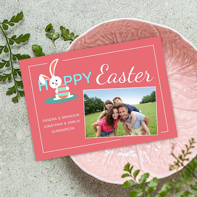 Custom Photograph Happy Easter Bunny Easter Holida Holiday Card (Creator Uploaded)