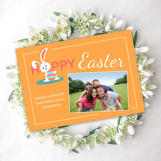 Custom Photograph Happy Easter Bunny Easter Holiday Card (Creator Uploaded)