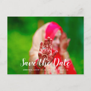 Custom Photograph Indian wedding Save the Date Announcement Postcard