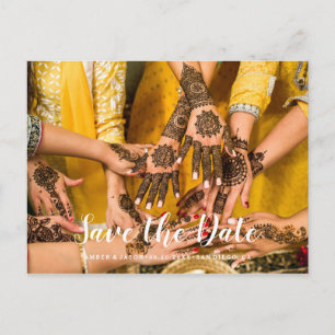 Custom Photograph Indian wedding Save the Date Announcement Postcard