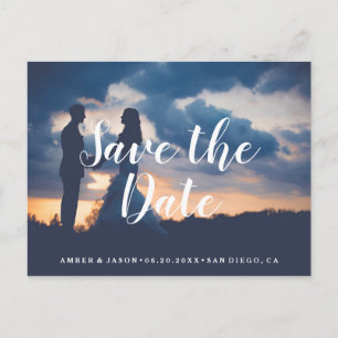 Custom Photograph romantic modern Save the Date Announcement Postcard