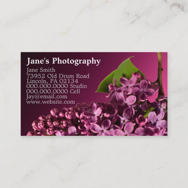 Custom Photography Business Cards (Front)